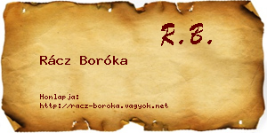 Rácz Boróka névjegykártya